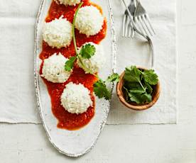 Gedämpfte Hähnchen-Bällchen