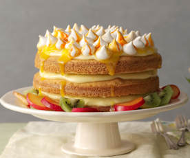 Torta all'arancia e crema tropicale