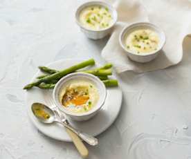 Steamed mushroom and egg pots