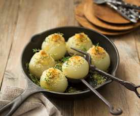 Rosemary and bacon stuffed onions