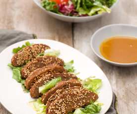 Seitan z sosem pomarańczowym