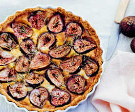 Tarte aux figues, amandes et romarin