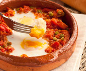 Huevos a la flamenca al vapor para dos