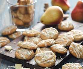 Sušenky s hruškami a bílou čokoládou