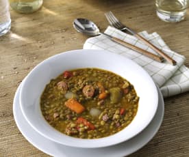 Lentil and chorizo stew