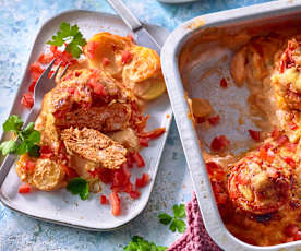 Überbackene Tomaten-Putenfrikadellen