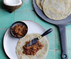 Kadaka - Crepes de mandioca com creme de coco