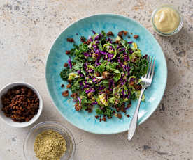 Kale, sprouts and red cabbage salad