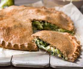 Empanada integral de brócoli, kale y queso