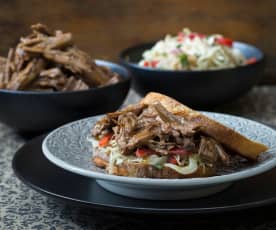 Coffee-rubbed beef with fennel salad