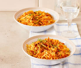 Asia-Pasta mit Garnelen