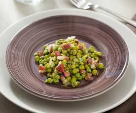 Peas with ham