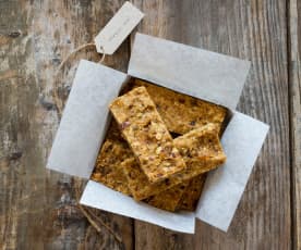 Wheat, nut and dairy free muesli slice