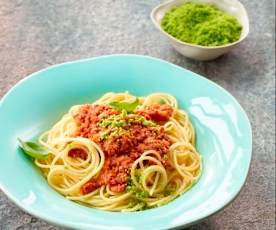 Sauce Bolognese mit Petersilien-Parmesan