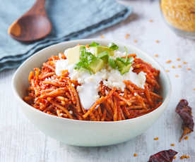 Fideo seco en salsa de chiles TM6