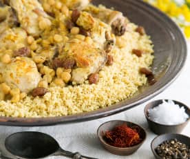 Chicken with couscous and saffron