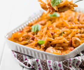 Penne de frango caprese