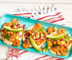 Shrimp Tacos with Denver Salsa