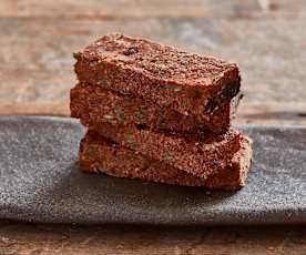 Barras proteicas de chocolate, laranja e canela