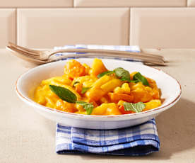 Pasta mit Gorgonzola-Kürbis-Sauce