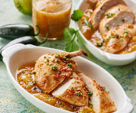 Honig-Limetten-Hähnchen mit Mango-Chutney