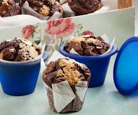 Muffin tre cioccolati e yogurt