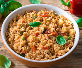 Risotto integral al aroma mediterráneo