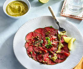 Rindercarpaccio mit Thunfisch-Limetten-Creme