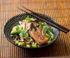 Teriyaki salmon bowl