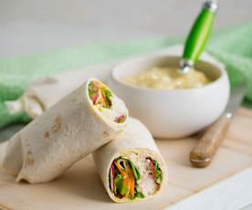 Turkey and lemon aioli wraps