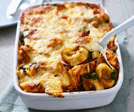 Gratin de tortellini et d'épinards