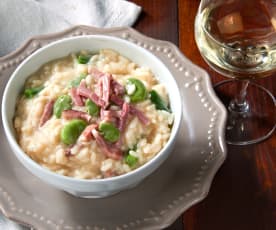 Risotto primavera allo speck