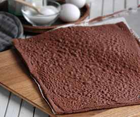 Bizcocho plancha de chocolate
