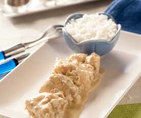 Pollo con salsa gorgonzola