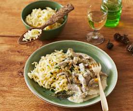 Geschnetzeltes in Meerrettichrahm