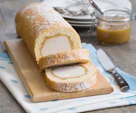 Rotolo di gelato alla banana e caramello