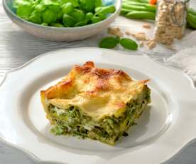 Lasagne al pesto, patate e fagiolini