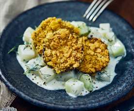 Τραγανές μελιτζάνες με κρεμώδη σάλτσα κουλούμπρας