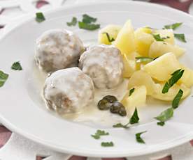 酸豆酱肉丸配土豆