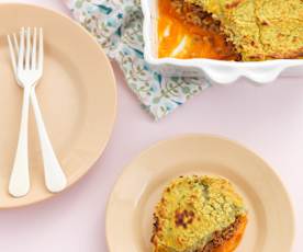 Empadão de vitela com 2 purés