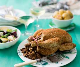 Whole steamed chicken