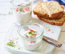 Pasta de quark e rabanete