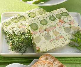 Terrine d'asperges et de langoustines