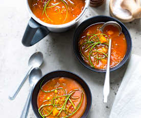 Soupe de tomates et courgettes