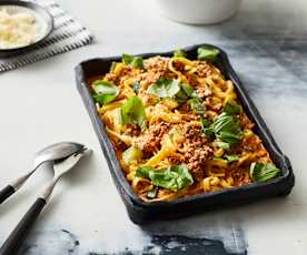 Hack in Tomaten-Sahne-Sauce