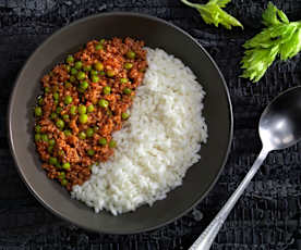 Riso con piselli e ragù