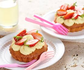 Petite génoise aux fraises et au lemon curd
