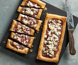 Tarta de cebolla caramelizada con queso de cabra