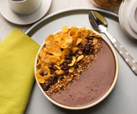 Smoothie bowl de avena con chocolate