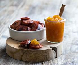 Spiced pear jam and chorizo